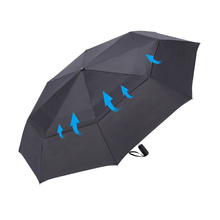 Windproof Lady Solid Color Double Layer Transfer Printing Three Folding Umbrella